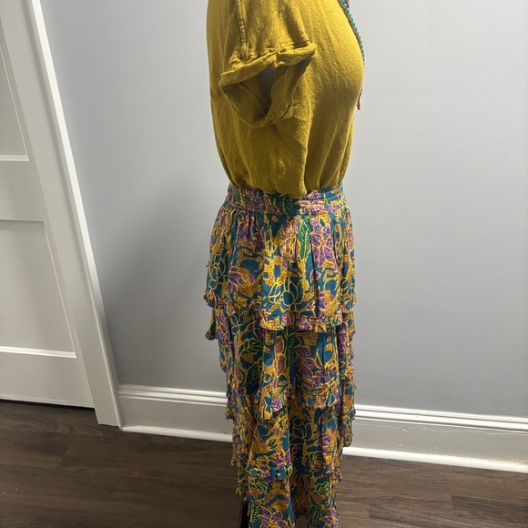 Cleobella Lana Ruffle Tiered Midi Skirt Size Small - Picture 3 of 5